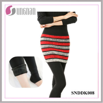 2015 inverno falso de duas peças leggings de pé de fleece culottes (snddk008)